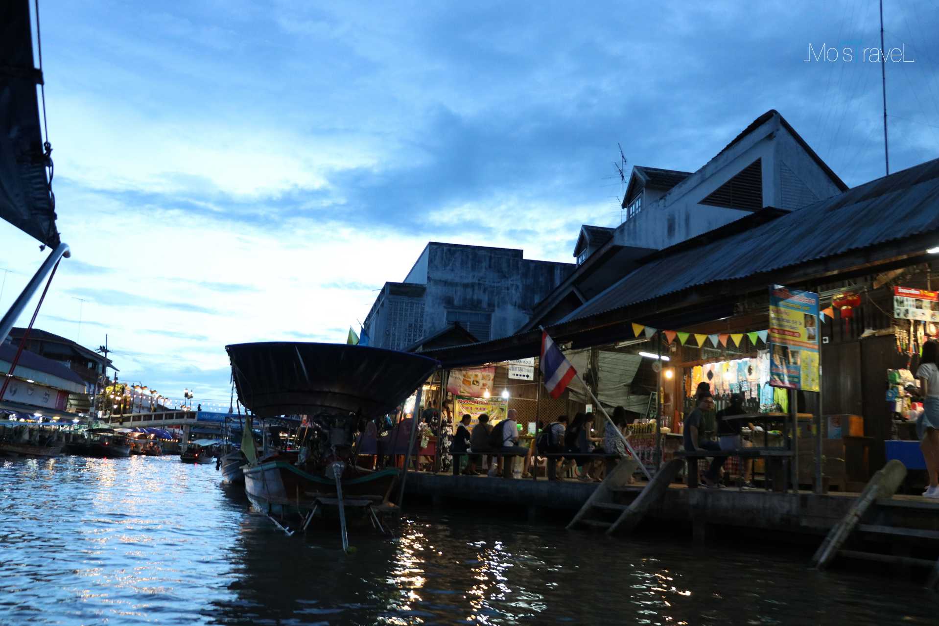 泰國曼谷景點 | 安帕瓦水上市場 | 置身如畫的河上晚霞